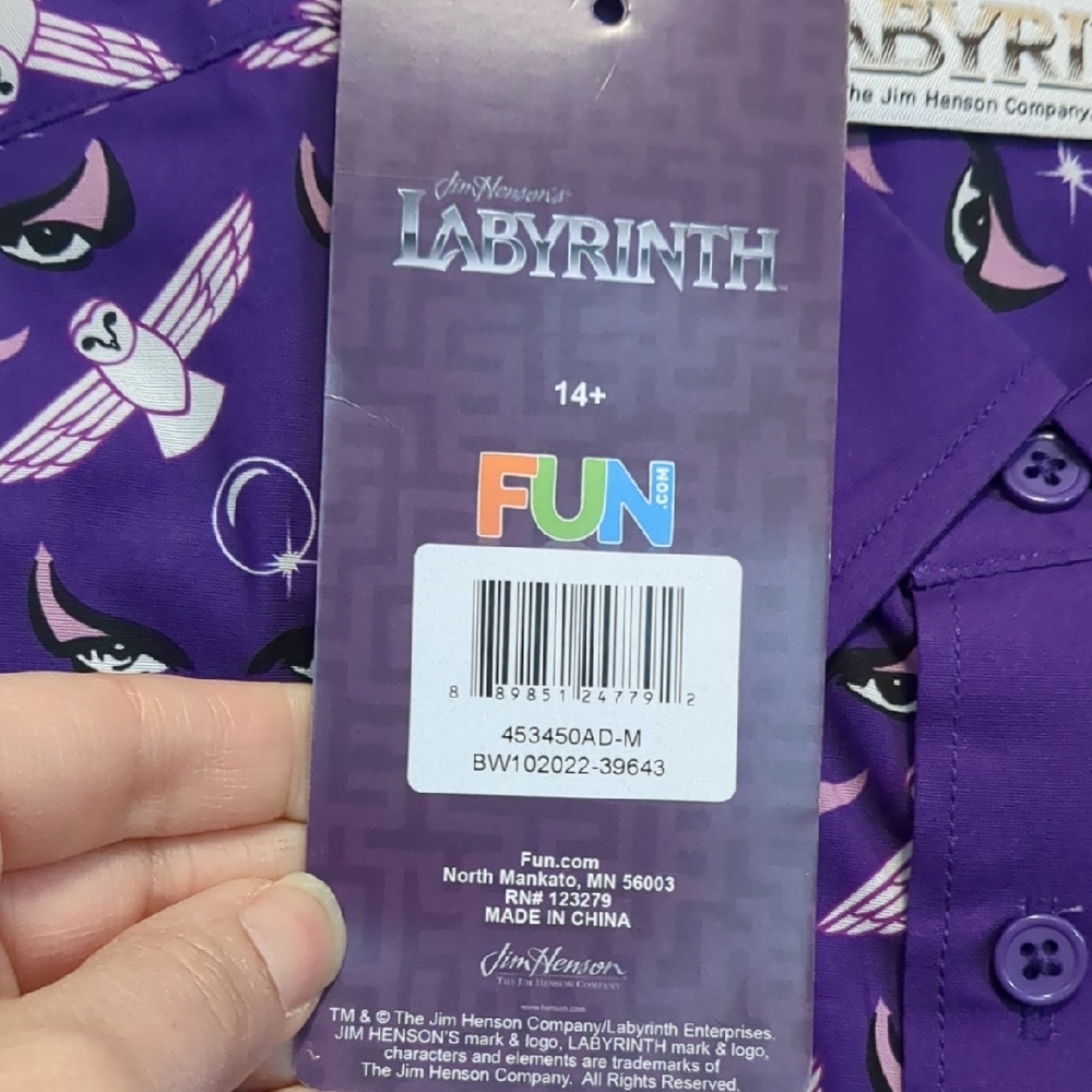 NWT Labyrinth Short Sleeve Purple Shirt -sz M - Picture 5 of 8